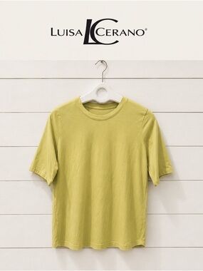 Luisa Cerano Organic Cotton T-Shirt – Yellow – Size 42 (US
